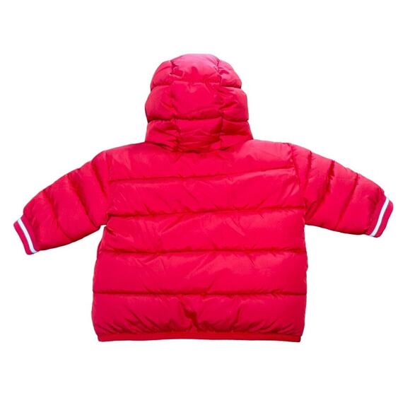 Baby GAP Puffer Jacket 0-6 Months Red ColdControl Hooded Fleece Lined Preppy - Picture 2 of 8
